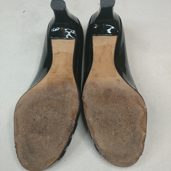 Stuart Weitzman Heels Black Patent Leather Peep To - Picture 6 of 8